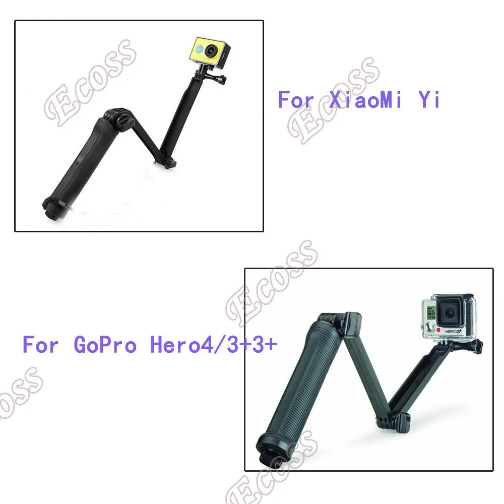 3-сторонний складной монопод для GoPro штатив ручная селфи-палка Gopro Hero 4 3 + hero3 SJ4000