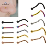 1pc 20g titanium steel wholesale body piercing jewelry 20g body pircing jewelry small nose studs piercing nose rings