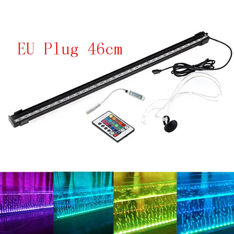 46CM EU Plug 16/26/36/46/56 см RGB бар воздушный пузырь лампа светодиодный аквариум светильник погружной Водонепроницаемый светильник s аквариумный светильник ing украшения - Цвет: 46CM EU Plug
