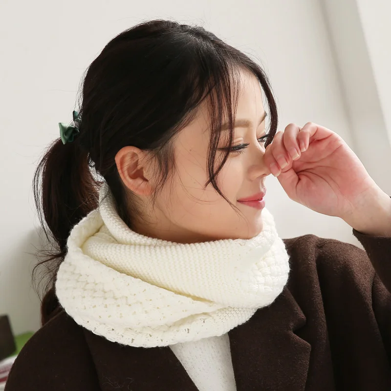2017 Новая мода шерстяной шарф кольцо Для женщин зимние женские трикотажные Шарфы