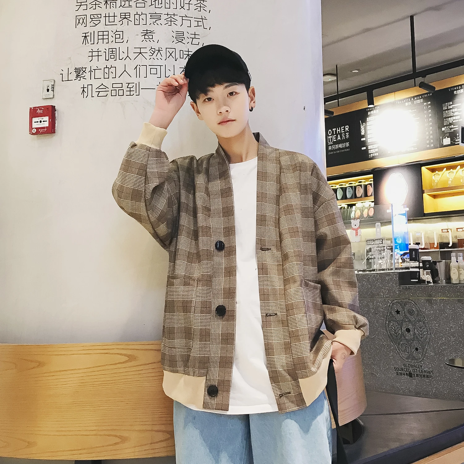 Мужская быстросохнущая верхняя одежда повседневное кимоно серого/цвета хаки 2019 |