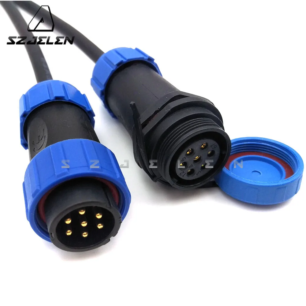 

SP2110/SY2111, 6 pin 7pin 8 pin 9pin Waterproof Connector Plug & Socket, LED Power wire cable connectors, IP68, current 30A