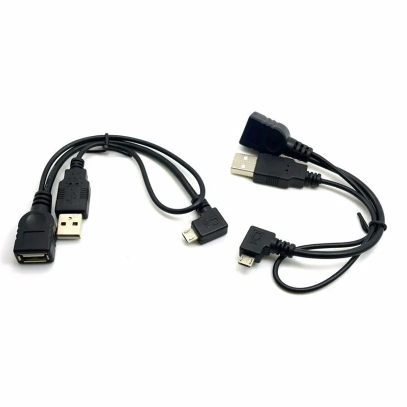 Бесплатная доставка левый и правый угловой 90 градусов микро USB OTG кабель с