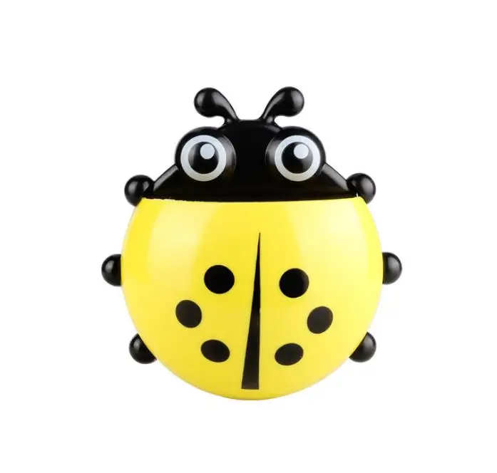 Yellow 1 шт., божья коровка, присоска для детей, держатель для зубных щеток, крючки на присоске для зубной щетки, набор для ванной комнаты, красный, желтый, синий, зеленый - Цвет: Yellow