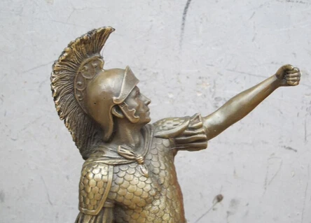 Bi002049 13 "скульптура Западное искусство Бронзовая статуя щит warrior soldier | Дом и сад