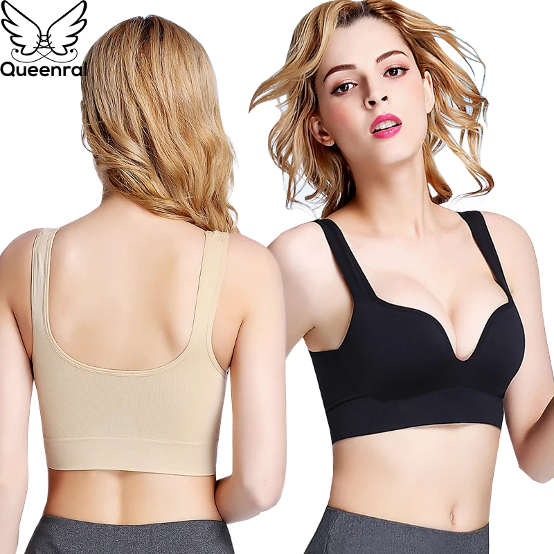 Queenral Comfortable Seamless Bra Women Underwear BH Lingerie Solid Bralete Lady Wire Free Brassiere Breathable Intimates Female | Женская