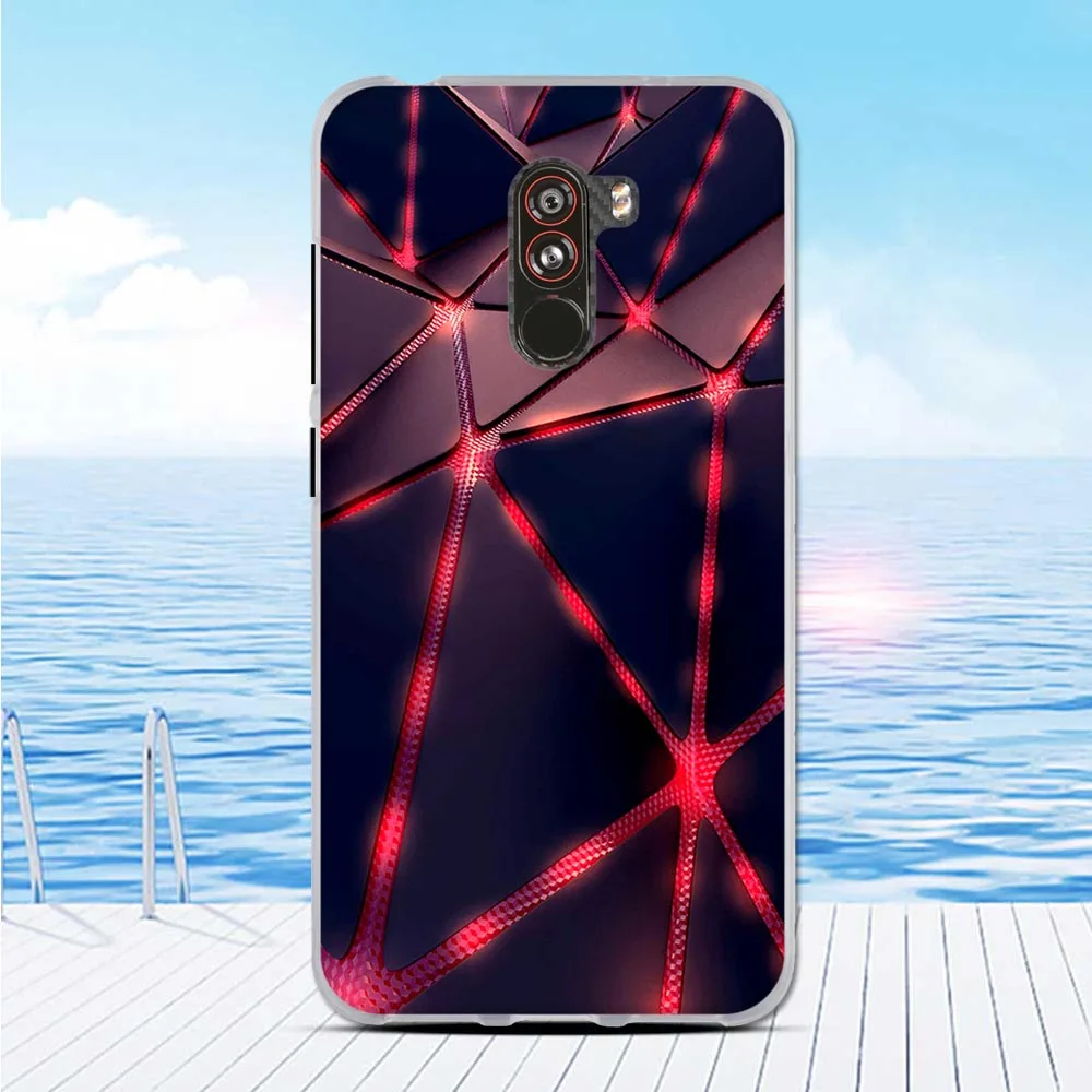 For Xiaomi Pocophone F1 Thin Silicone Building Print Case Poco Protective Cover Shell TPU Back | Мобильные телефоны и