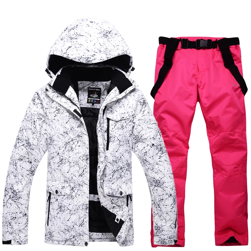 High Quality Man Woman Skis Set Winter Snowboard Snow Clothing Skiing Kits Waterproof Thick -30 Warm Suit Ski Jackets + Pants images - 6