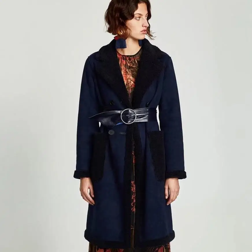 2018 зимние модные толстые Тедди пальто Для женщин замшевые Oversize из овечьей шерсти
