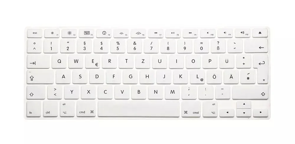 Для Mac Book 13 15 Qwertz кожаные чехлы для ноутбука европейские немецкие буквы клавиатуры протектор для Macbook Air Pro retina 1" 15" 17"