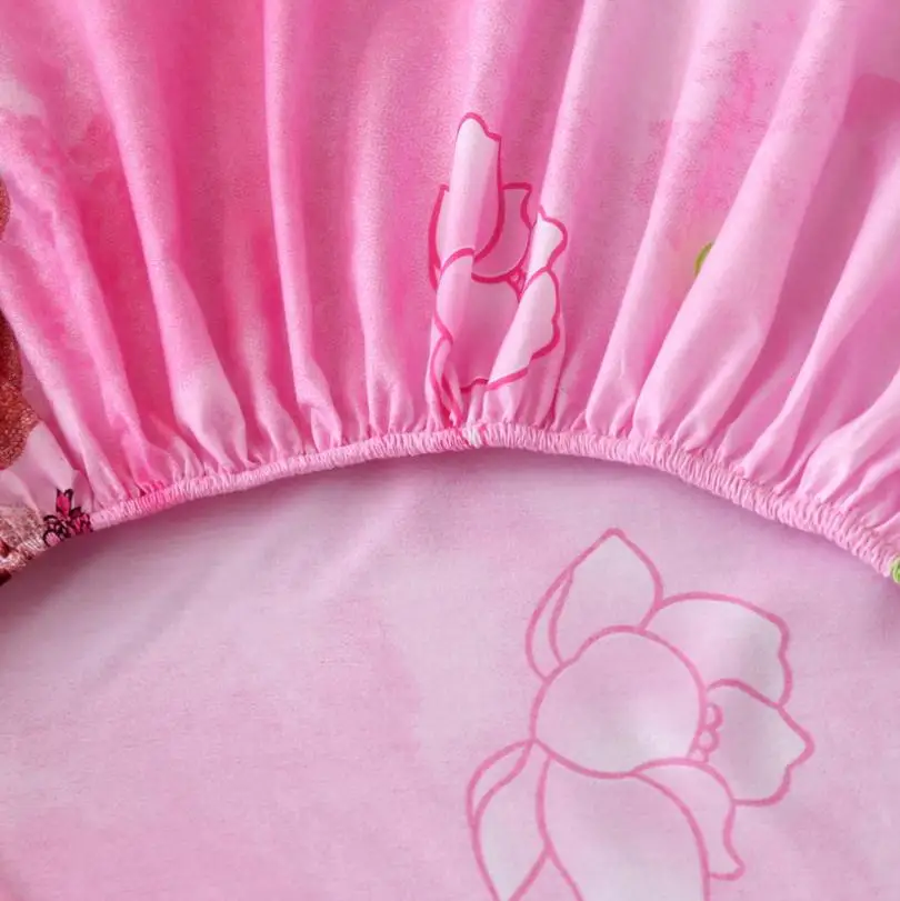New Pink Cartoon Style Printing Bed Mattress Cover Protector Air-Permeable Home Textile Grippers Linens | Дом и сад