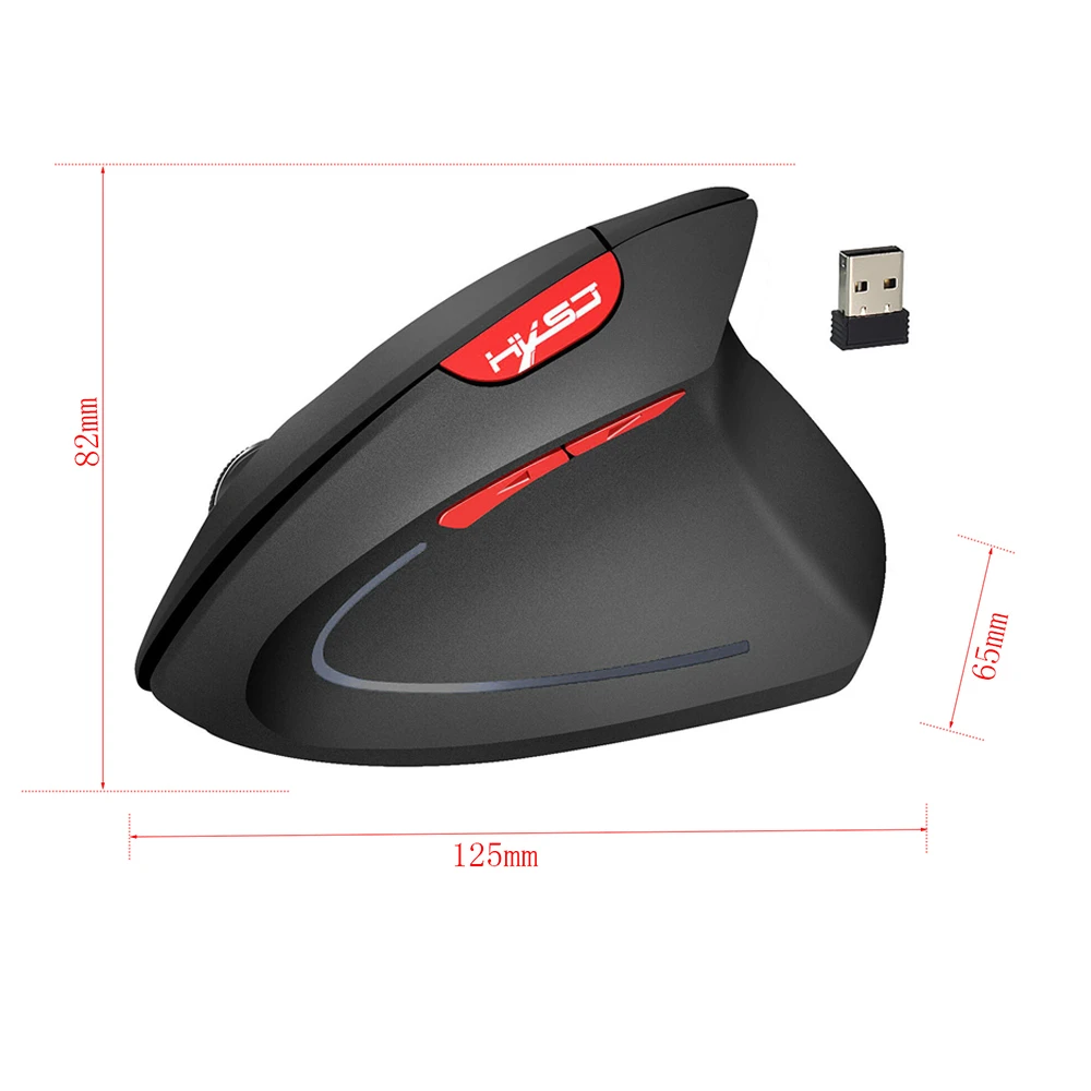 Беспроводная мышь 2 4 ГГц USB Вертикальная Внешняя батарея 6 кнопок 2400 точек/дюйм