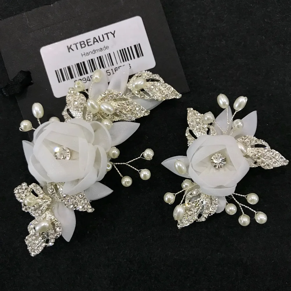 2 шт/1 лот Роскошная ручная работа белый/слоновая кость Хрустальный Цветок