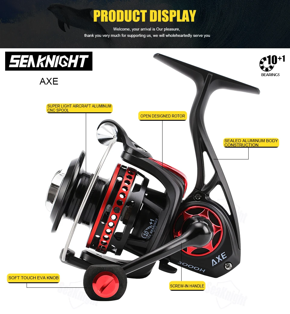 SeaKnight AXE Антикоррозийная катушка для спининга 6.2:1 Высокого Скорость 11BB 2000H 3000H 4000H Цельнометаллический катушки для спининга рыбалка катушка Морская рыбалка соленая вода Прядильное колесо fishing tackles