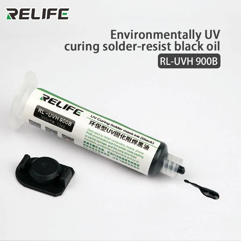 Black Oil Jyrkior RELIFE 10 мл Высокое качество УФ паяльная маска PCB BGA краска предотвращает КОРРОЗИОННОЕ дуговое пайка сварочные флюсы масло - Цвет: Black Oil