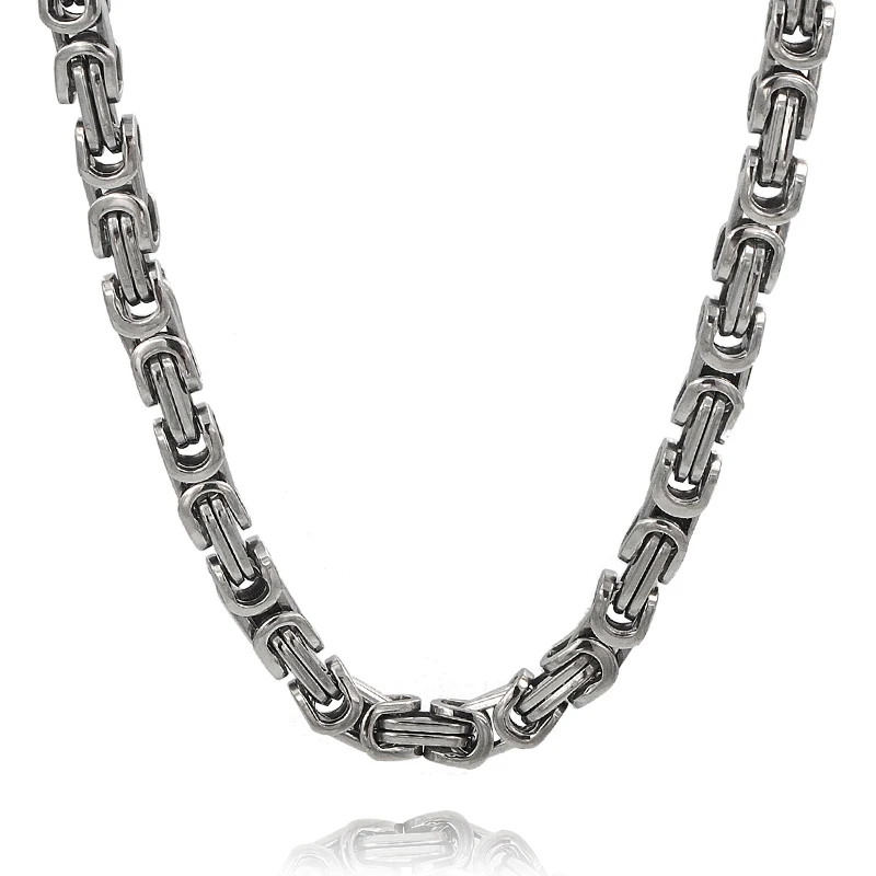 silver Moorvan, 55 см, 5,5 мм, Византийская Коробка, звенья, цепочка, ожерелье для мужчин,, нержавеющая сталь, ожерелье, Ретро стиль, для мальчиков, вечерние, ювелирное изделие, подарок, VN203 - Окраска металла: silver