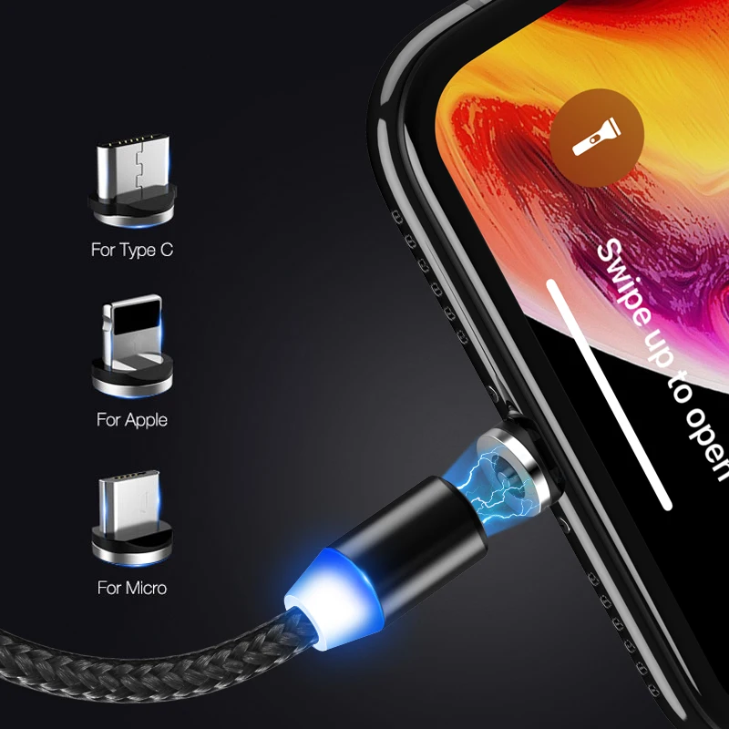 

1m Magnetic Cable Micro USB Type C Lighting Cable Magnetic Charger Fast Charging Charge USBC/TypeC Wire For iPhone Samsung Cable