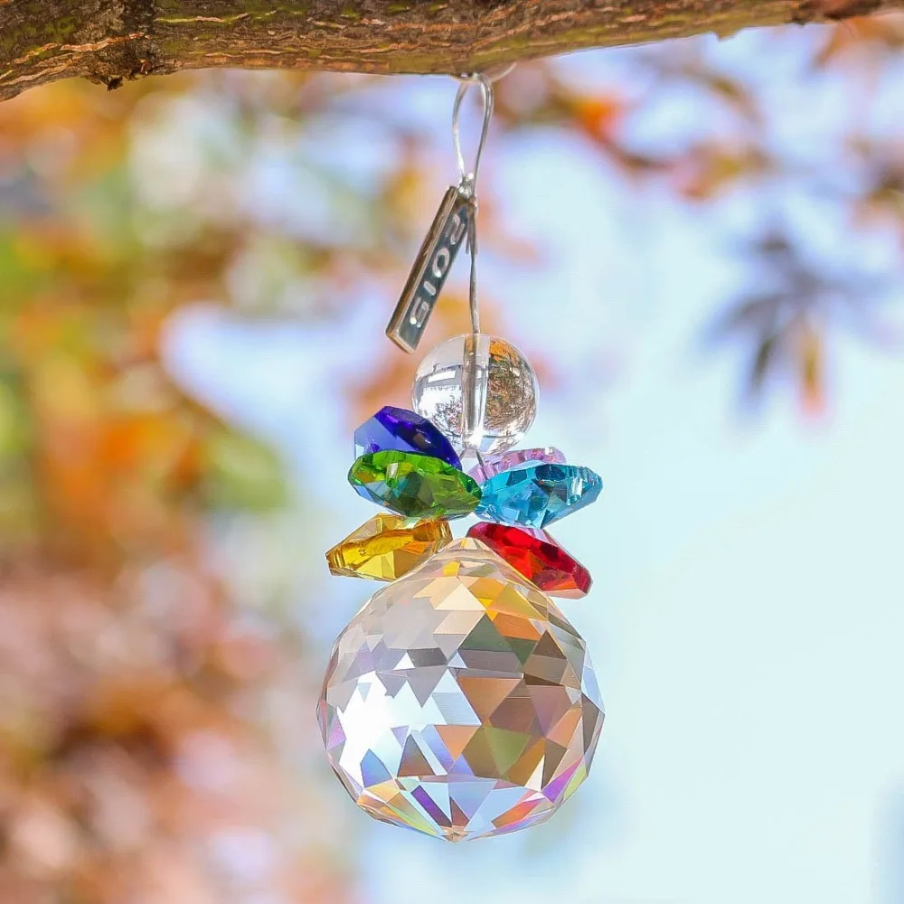 H& D гирлянда чакра спектры Радуга Suncatcher хрустальные подвески для частей люстры фэн-шуй призма для подвешивания капель(многоцветный