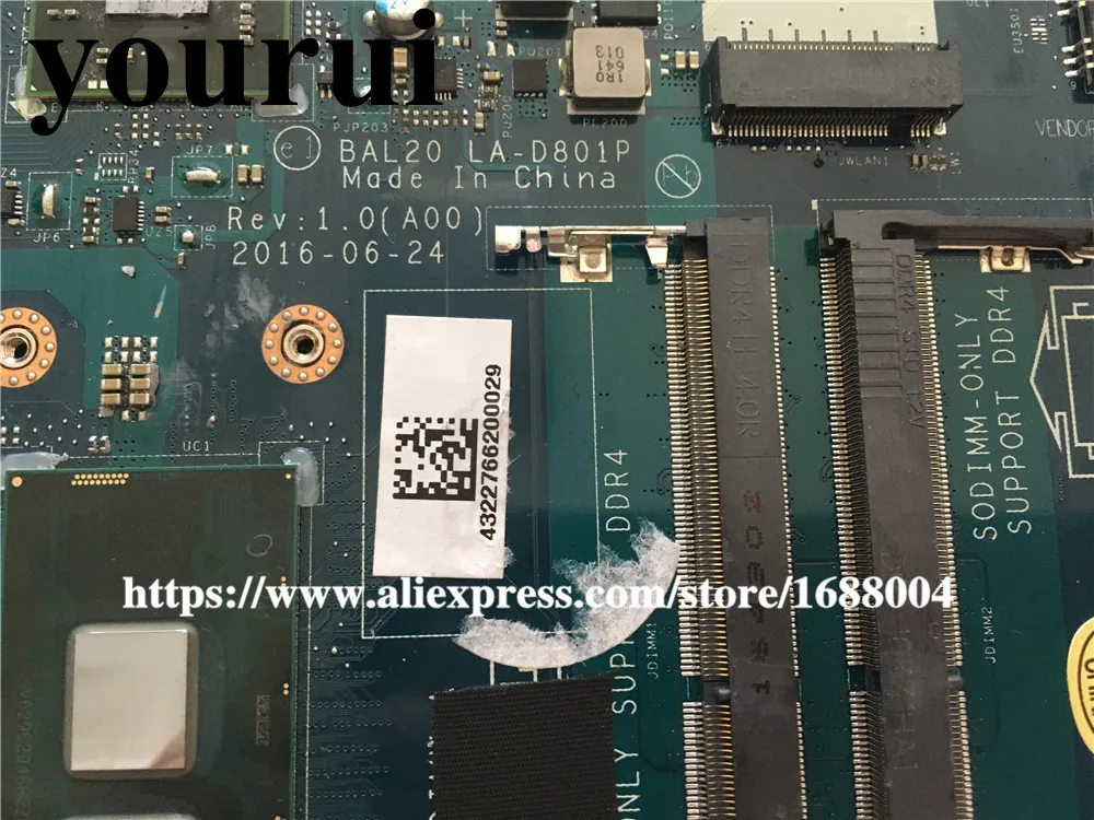 FOR DELL 5567 5767 Laptop motherboard CN-0KFWK9 0KFWK9 KFWK9 With SR2ZV i7-7500U 2.7Ghz BAL20 LA-D801P DDR4 100% Tested | Компьютеры и