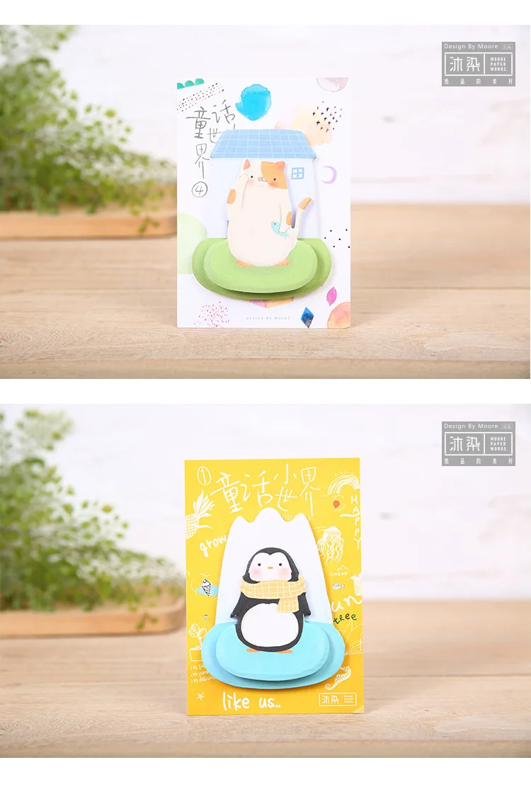 Kawaii Сказочный маленький мир, креативный планировщик, блокнот для заметок, канцелярские бумажные наклейки, офисные школьные принадлежности