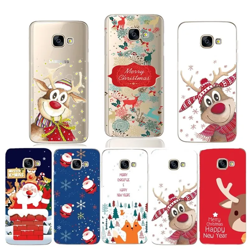 Рождество для Samsung A5 2017 Чехол Мягкий силиконовый чехол телефона Galaxy A3 J5 J530 A8 плюс