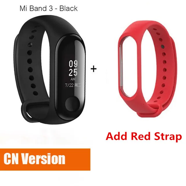 CN Red Strap Origina Xiaomi mi Band 3 умный Браслет фитнес-браслет большой сенсорный экран OLED частота сердечных сокращений сообщения Smartband mi Band F2 - Цвет: CN Red Strap