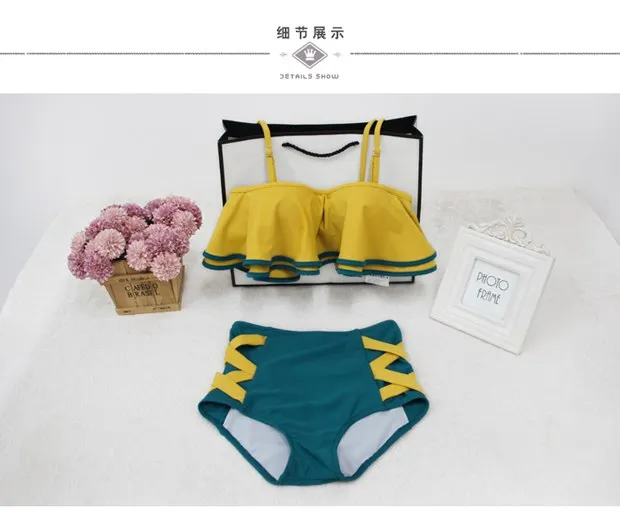 Maillot de bain fille, комплект бикини из двух частей, сексуальные маленькие стальные скобки с тонким корпусом, с высокой талией, треугольный раздельный купальник