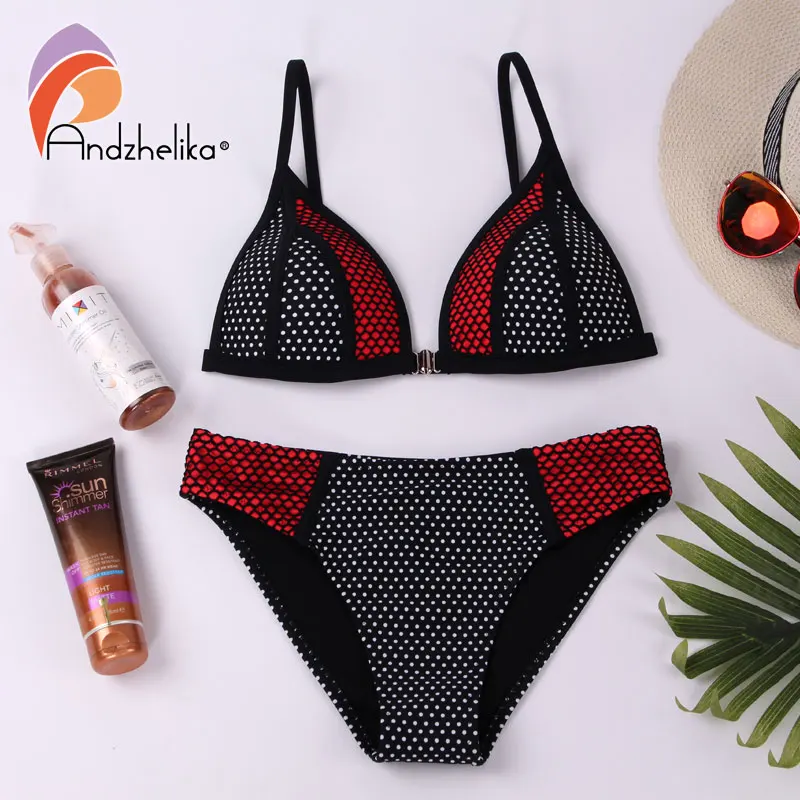Andzhelika bikini женский купальник бикини точка с сеткой костюм бикини AK8800