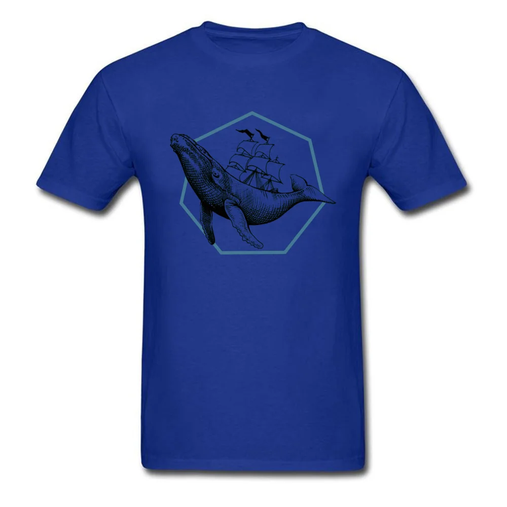 Мужская футболка Save the Sea Blue Whale Boat Ocean белая с изображением акул и челюстей