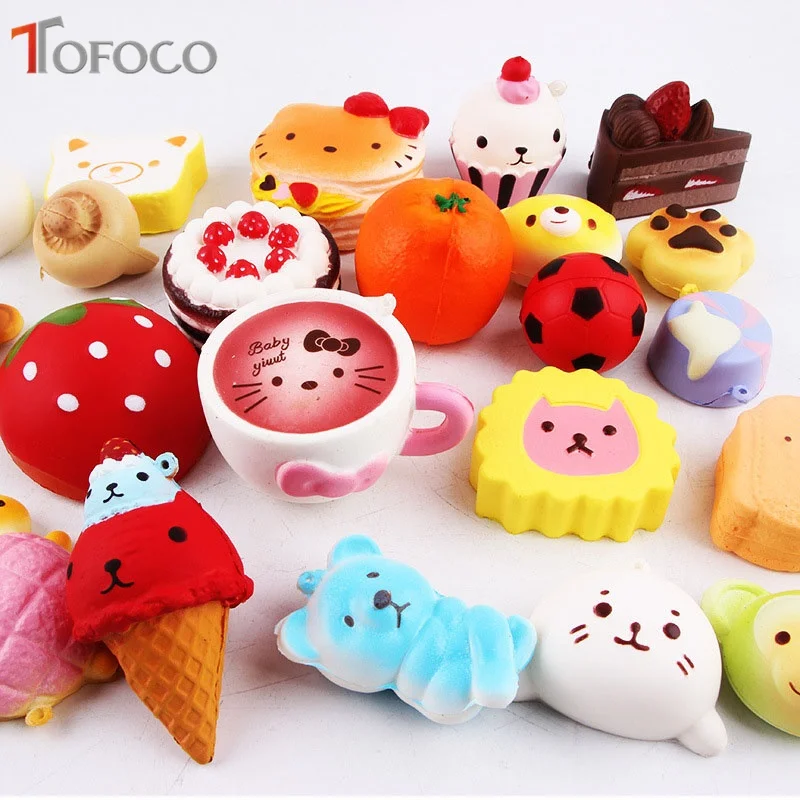 TOFOCO 10/15/20 штук Kawaii Squeeze пончик для сжимания в виде мороженого панда торт Squishe Еда медленно поднимающийся игрушки антистресс ароматические