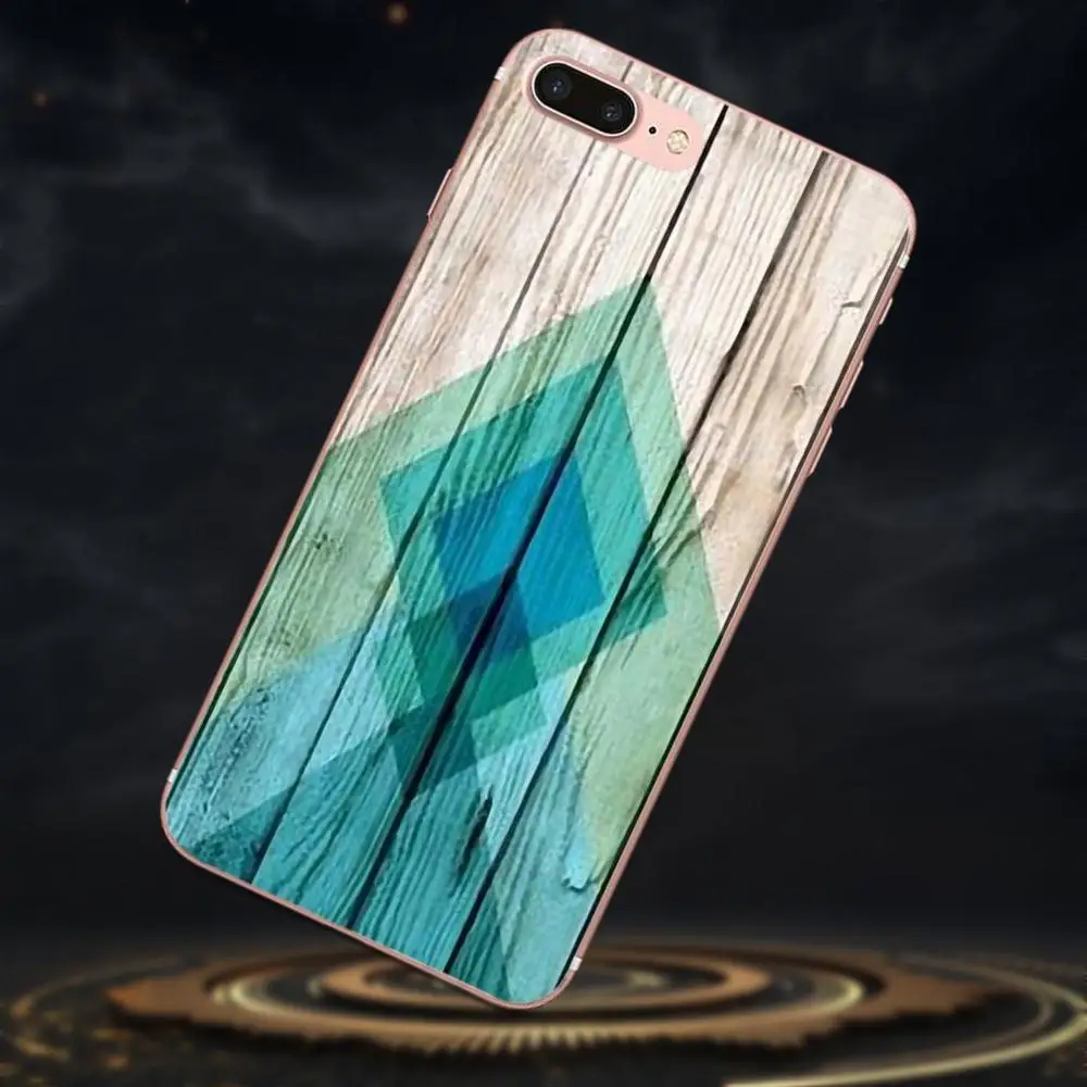 Зеленый шеврон на дереве для Apple iPhone 4 4S 5 5C 5S SE 6 6S 7 8 Plus X XS Max XR Мягкий Силиконовый