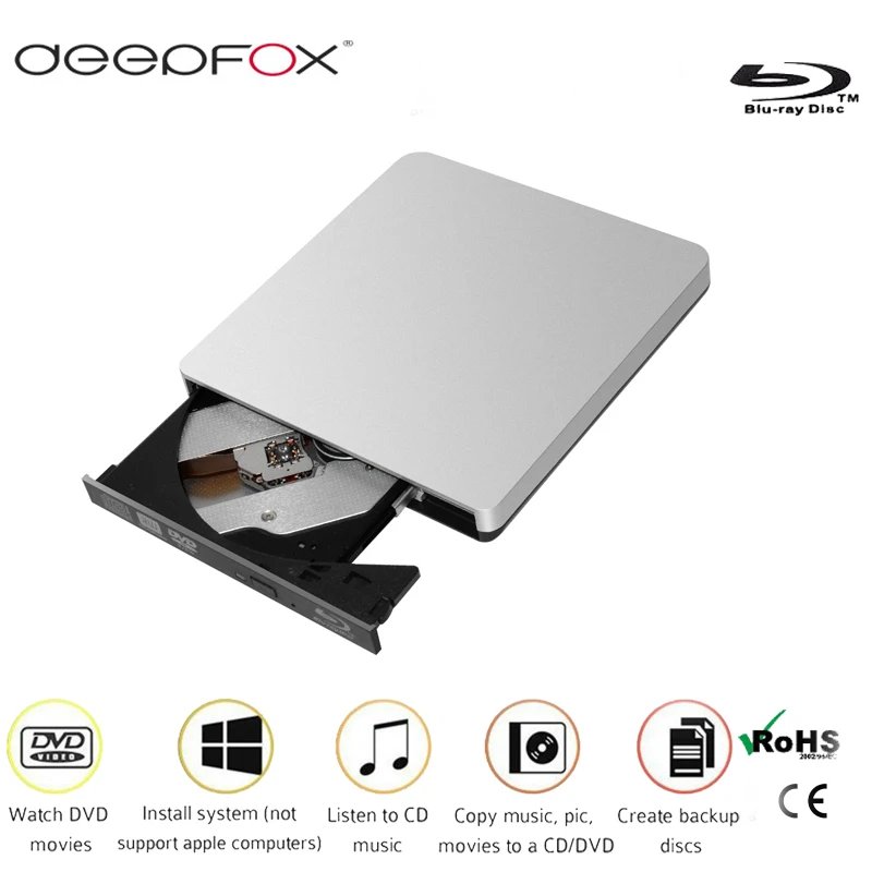    Deepfox Bluray USB 3, 0 Blu ray BD-ROM CD/DVD RW