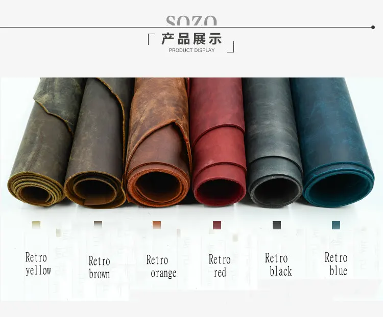 Retro top layer leather five-color crazy horse tanned material soft 2mm thickness | Дом и сад