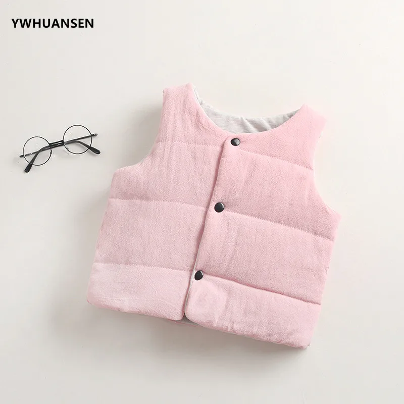 YWHUANSEN 2018 Новое поступление детский хлопковый жилет зимнее пальто для девочек