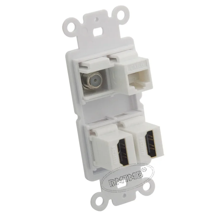 Внутренняя настенная панель 2 порта HDMI 1 порт CAT6 RJ45 F head TV с keystone style и поддержкой DIY |