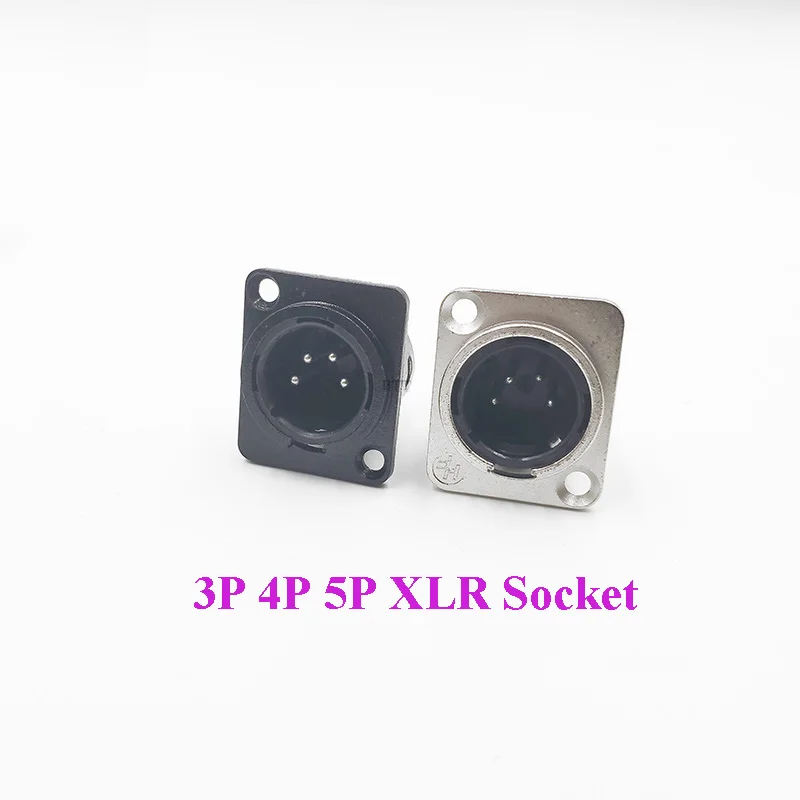 

10pcs/lot 3/4/5/6/7 Pin Metal XLR Microphone Audio Male Female Socket Connectors 3P 4P 5P 6P 7P XLR Connector Connector Adapter