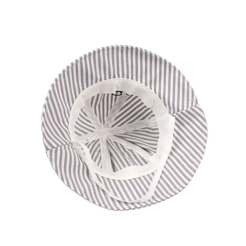 Striped Cartoon Baby Hat Mouse Ear Cute Girl Cap Breathable Wide Brim Boy Summer Lace Up Sun Clothing | Детская одежда и обувь