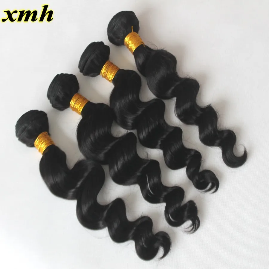 4 Bundles Brazilian Virgin Loose Wave Curly Hair Extension 100g/pc 9A Hotsale Human Weave Machine Double Weft Free Shipping |