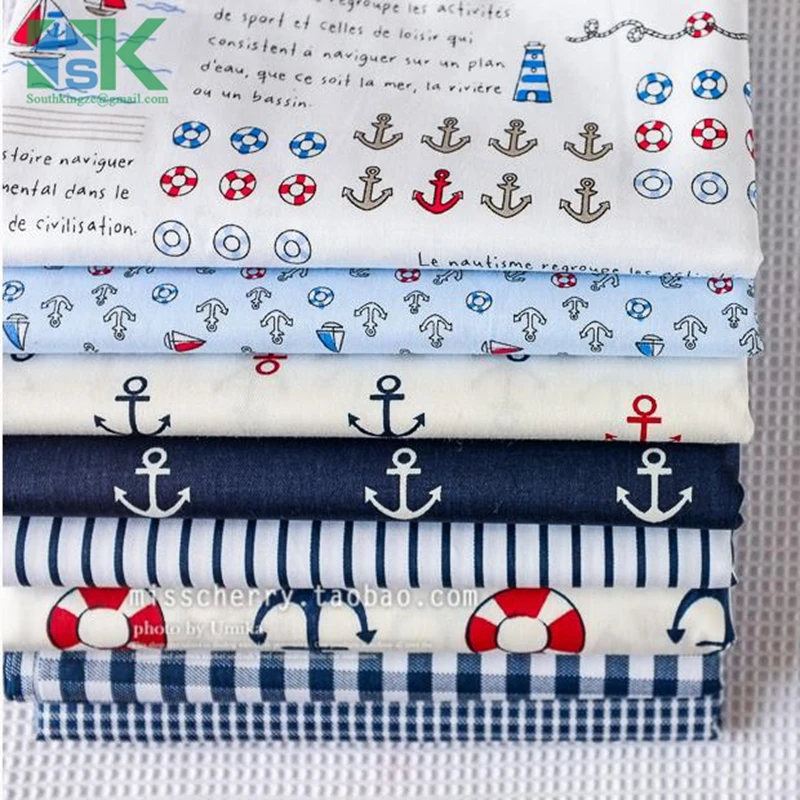DIY Хлопчатобумажная Ткань ткань вмс ветер якорь водопад набор красный и синий
