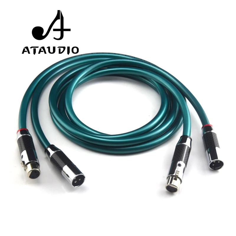 ATAUDIO 1 пара Hifi XLR кабель Pure OCC аудио с высококачественным углеродным волокном Plug| |