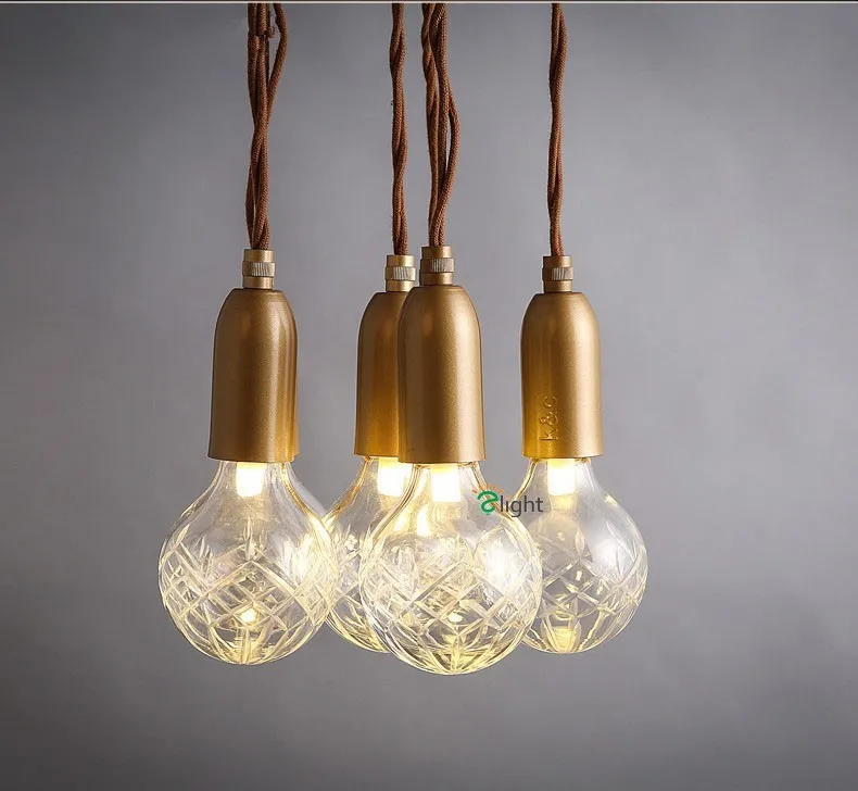 Современные Простые Стеклянные DIY светодиодные люстры Lustre медь Лофт бар светодиодная люстра освещение веревка паук светодиодные подвесные светильники