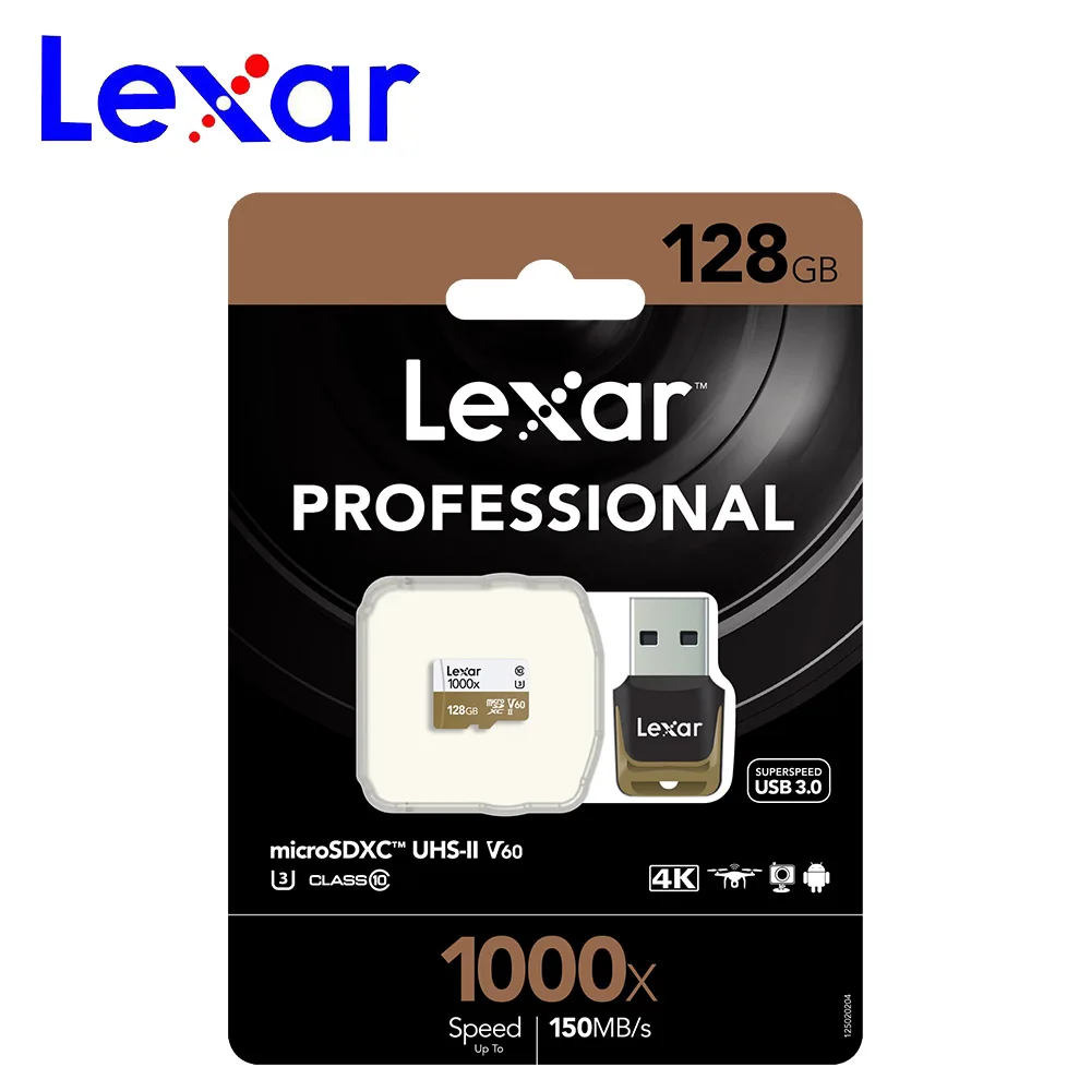 Оригинальная Lexar карта памяти Micro SD 128 ГБ 16 32 UHS-II U3 SDHC SDXC 64 максимальная скорость 150