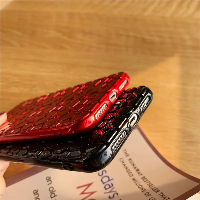 Модный мягкий чехол-бампер из ТПУ для телефона iPhone X XS XR Max 8 7 6 6S Plus черный красный