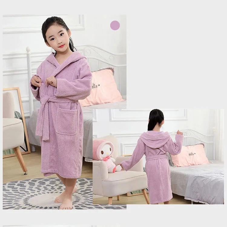 CAVME 29 Kids CAVME размера плюс махровый Халат с капюшоном для влюбленных, махровый халат, мужские длинные хлопковые халаты, домашний семейный халат, одежда для сна - Цвет: CAVME 29 Kids