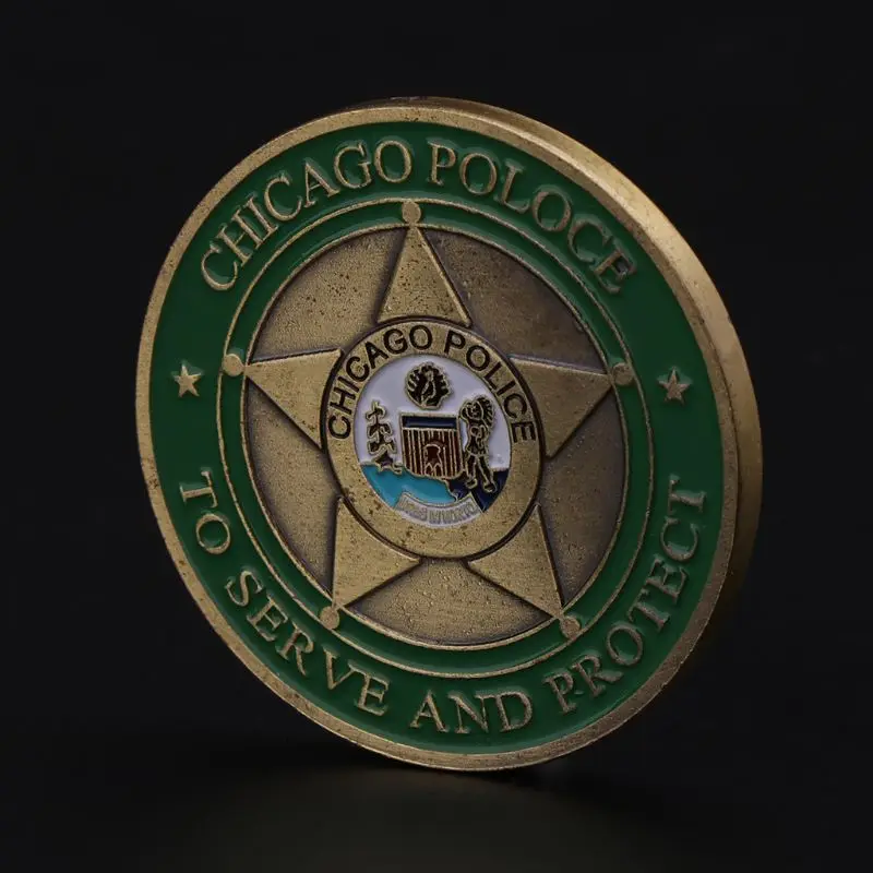 Позолоченные памятные монеты полиции Чикаго сувенир вызов Коллекционная
