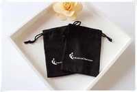customized logo silk screen printing black cotton gift bags round bottom gift bags jewelry gift pouch free shipping