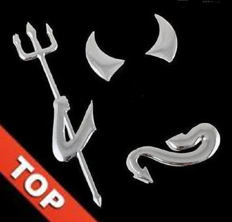 3D хром дьявол в наклейки для автомобиля логотип украшения на заказ демон 4 шт. VW Polo