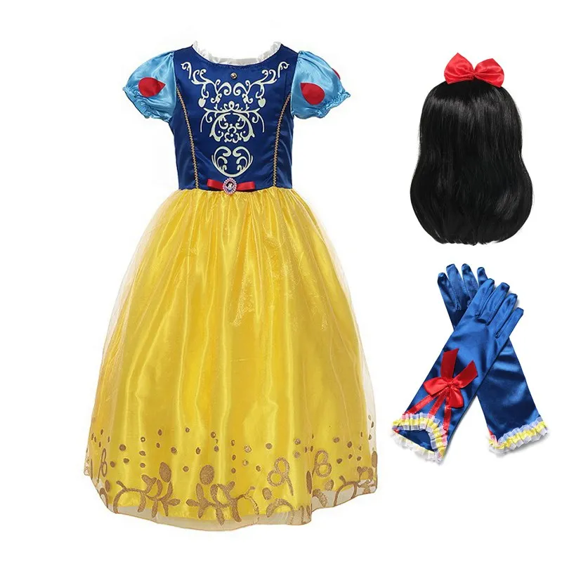 Dresss Set 02 VOGUEON/костюм принцессы Белоснежки для костюмированной вечеринки для девочек детский наряд на Хэллоуин для От 2 до 8 лет, Детская праздничная одежда на день рождения - Цвет: Dresss Set 02