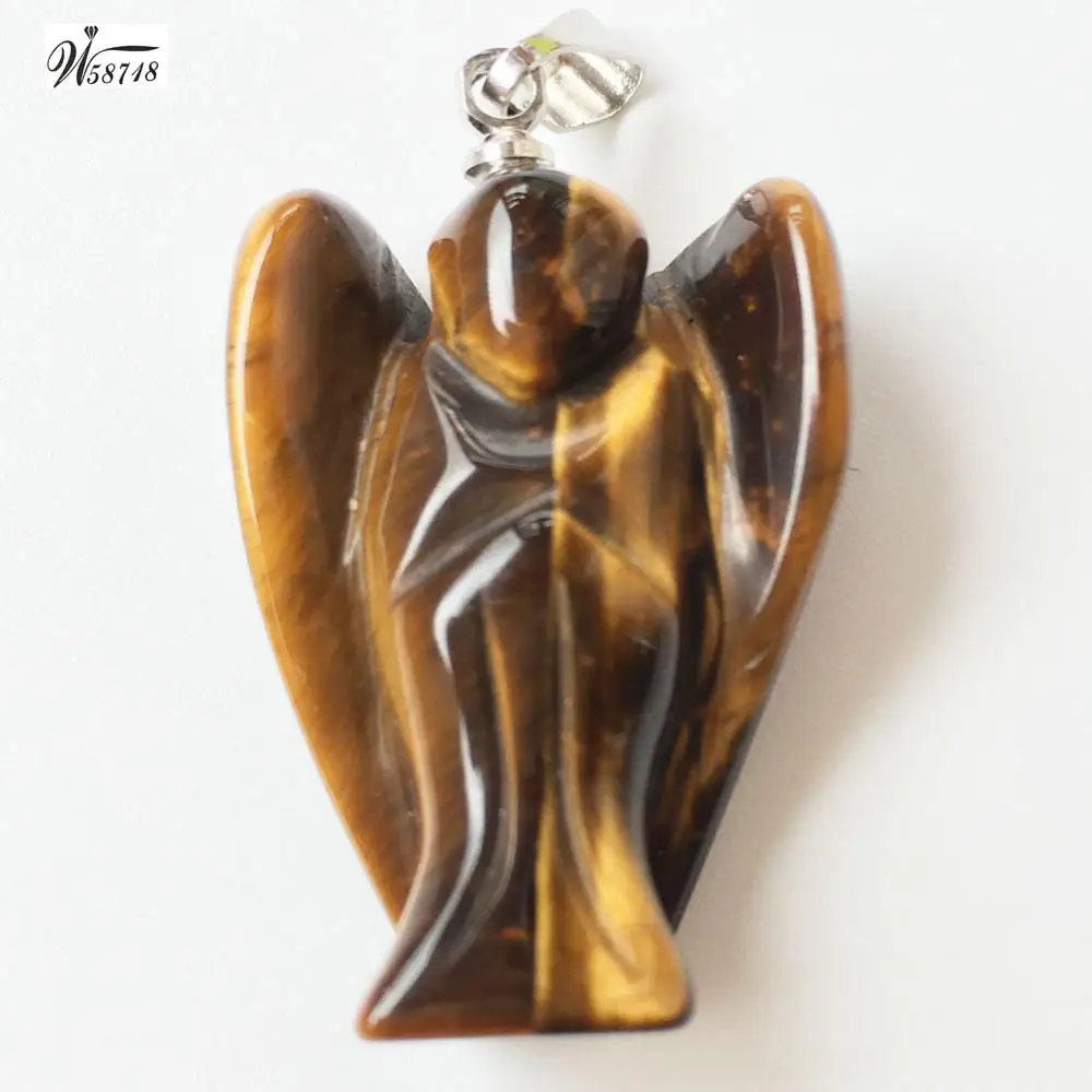Подвеска в виде ангела Aventurine из сердолиана с опаловым тигриным глазом Lapis Lazuli Jaspe