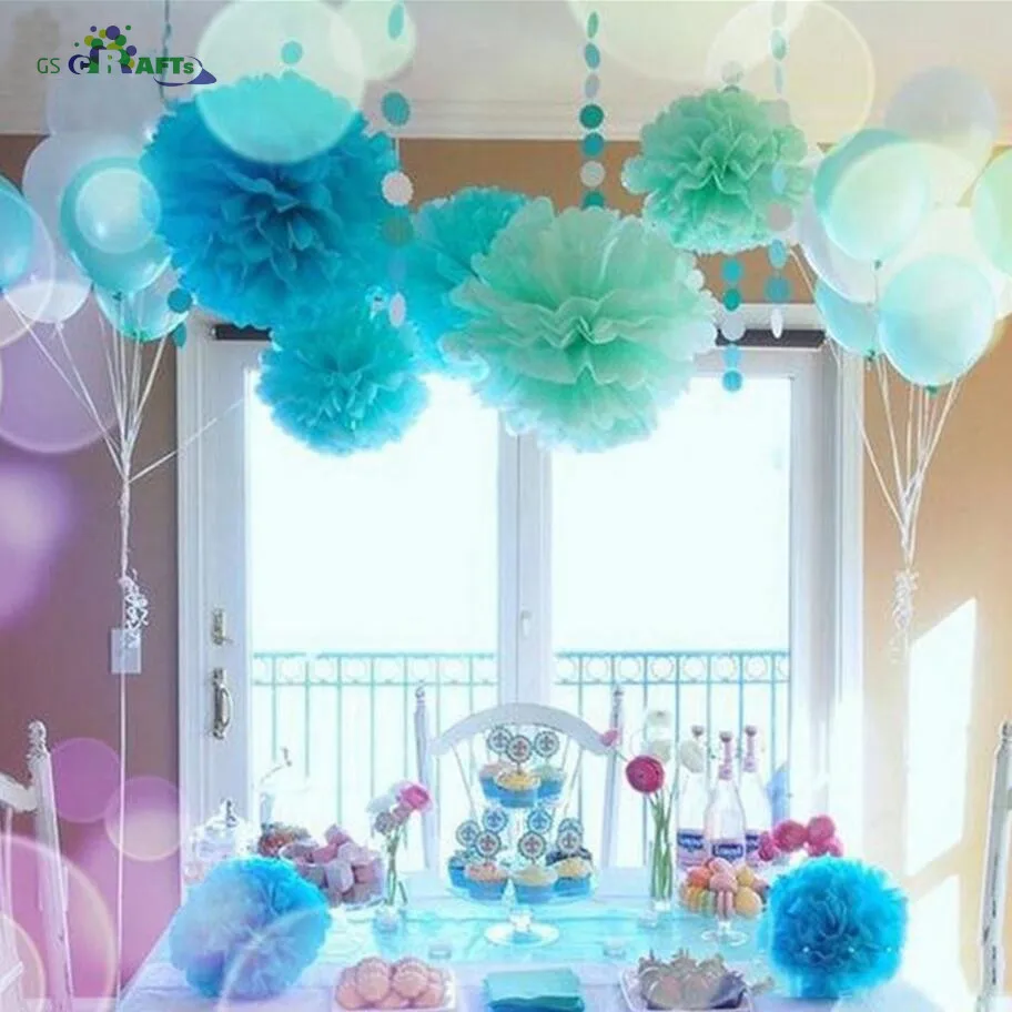 

15pcs Tissue Paper Pom Poms mix size Paper Flower Ball for Birthday Party Wedding Baby Shower Bridal Shower Festival Decorations